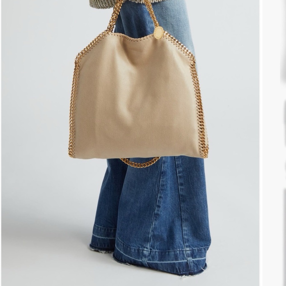 Navy Stella McCartney Falabella Faux Leather Foldover Tote